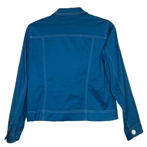 Jones New York Signature - Blue Jacket w/ White Stitching & Buttons - Size Small - Picture 3 of 6